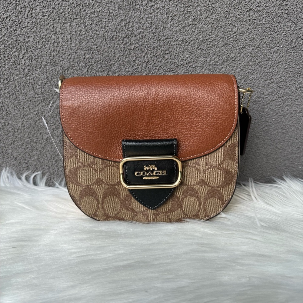 Morgan Saddle Bag In Colorblock Signature Canvas